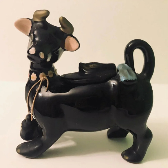 Vtg Redware Cow Sugar Bowl with Lid 5.5 Inch  Long Figurine - Picture 15 of 16